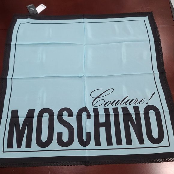 Moschino Couture Logo-Print Silk/Lace Scarf - Picture 1 of 2